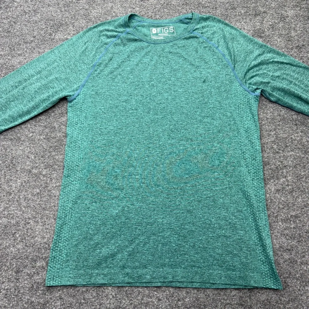 FIGS Seamless Long Sleeve Underscrub Top Mens Medium Green Heathered M18KW1002